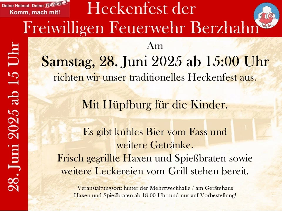 Einladung Heckenfest 2025